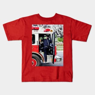 Firemen - Climbing into the Fire Truck Kids T-Shirt